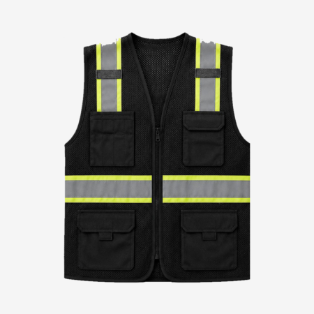Black Meshnet Hi-Vis Safety Vest SVB1212