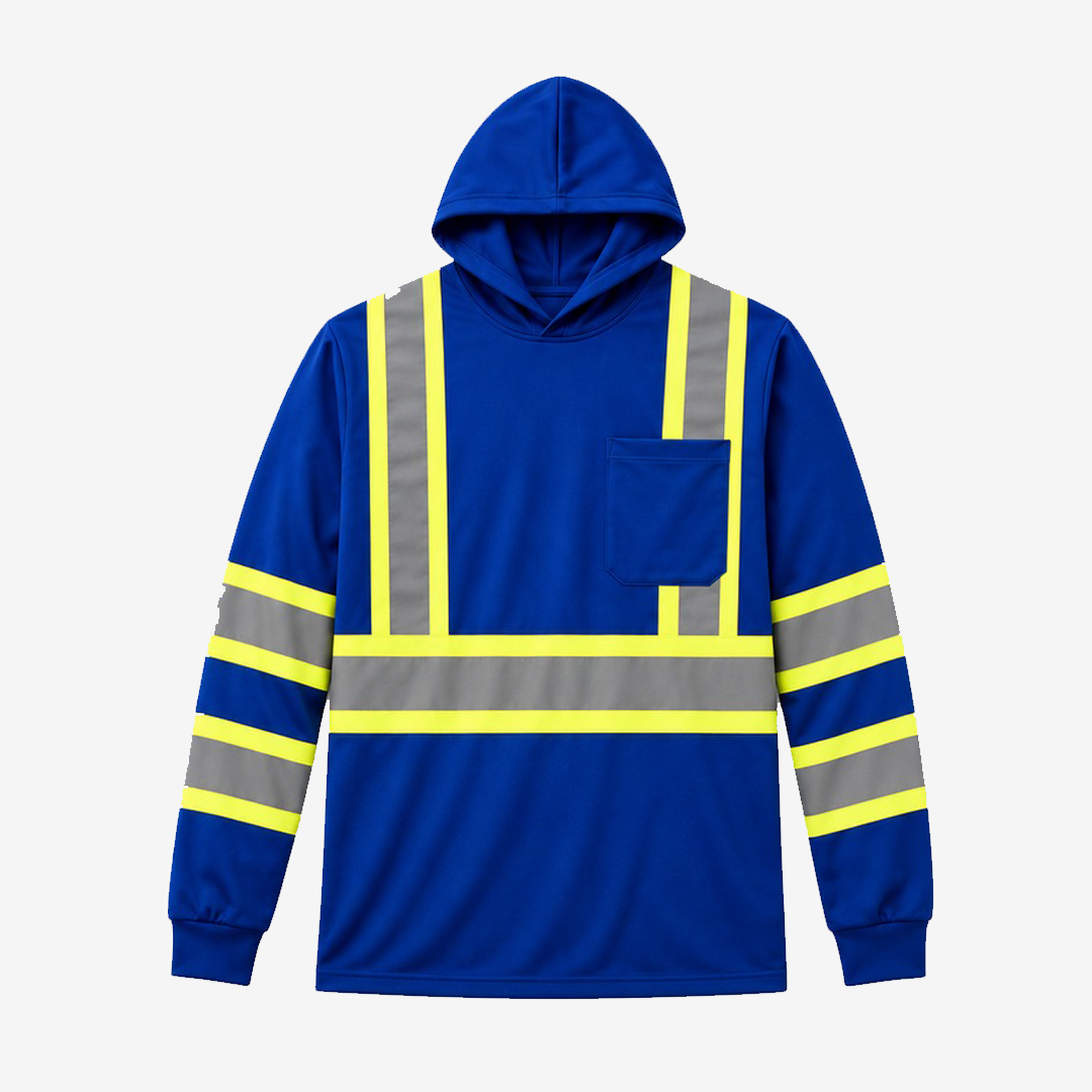 Royal Blue Hi-Vis T-Shirt with Hood TBY1211